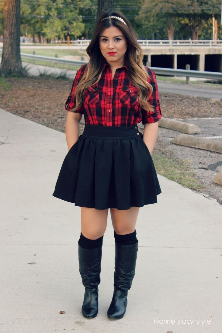 Pin page Pin page - red plaid skirt outfit