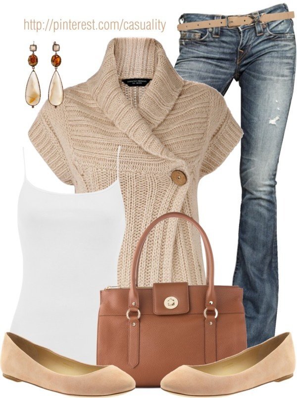 Luxury fashion & independent designers | SSENSE | Fashion, Womens fashion,  Polyvore fashion - brown cardigan outfit