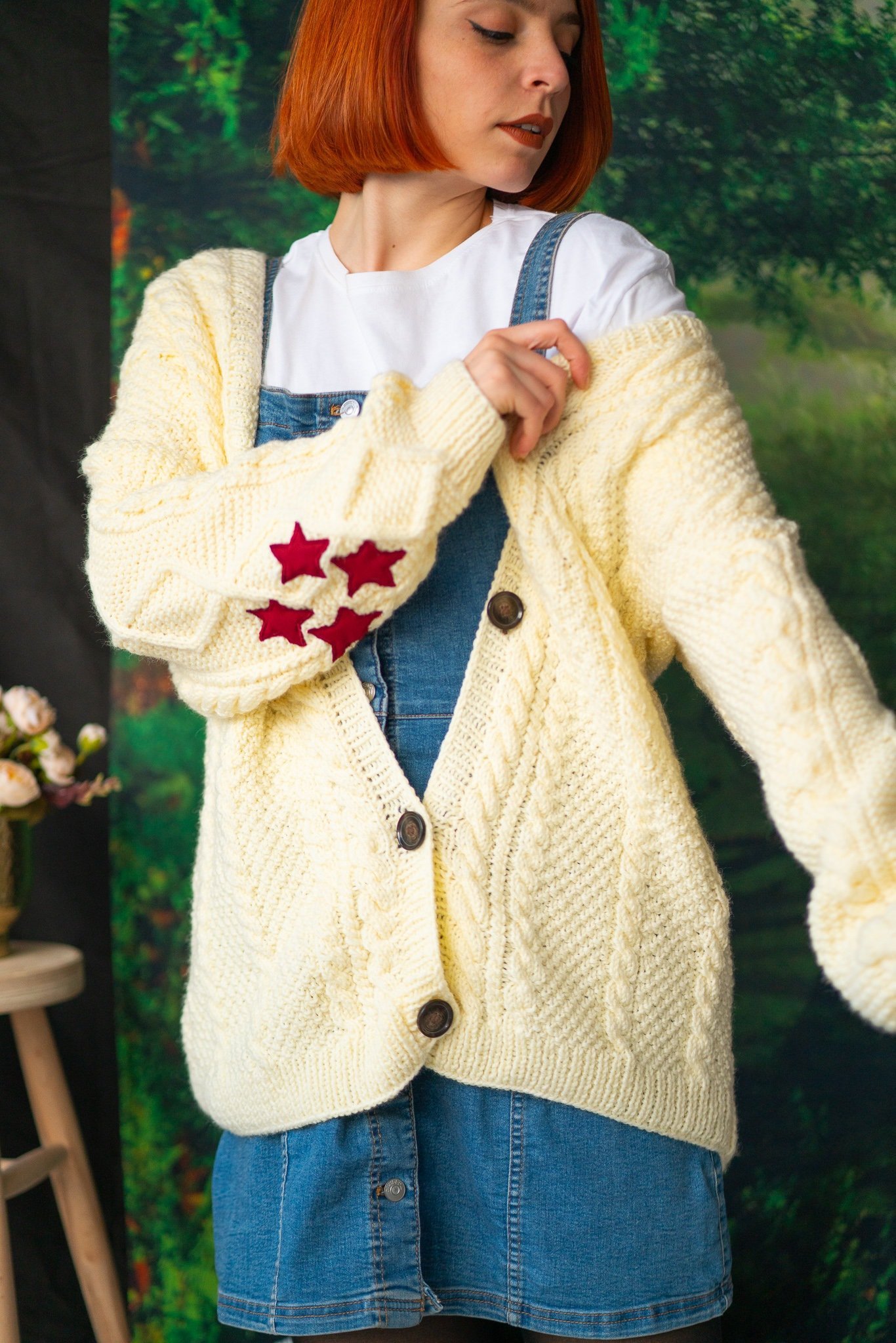 Star Cardigan Sweater Folklore Handmade Knit Jacket Woman Sweater Oversize  Unique White Chunky Cozy Clothing Perfect Gift for Her - Etsy - chunky cardigan outfit