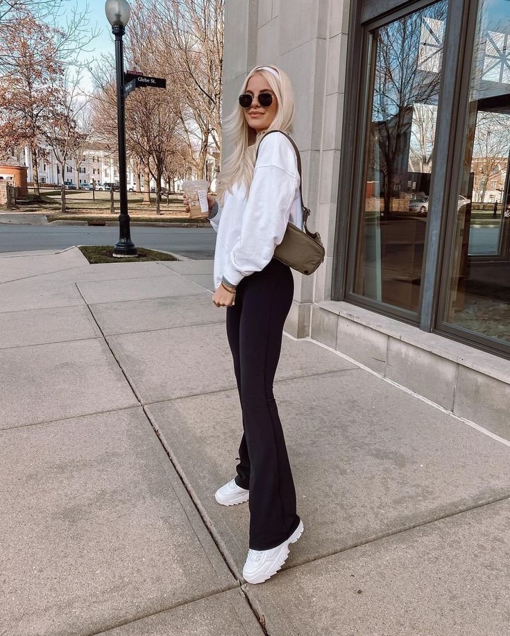 Kathleen Post on Instagram - Flared legging - flared leggings outfit winter