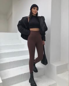 55 Brown leggings outfits ideas in 2024 | brown leggings outfit, outfits,  outfits with leggings - brown leggings outfit casual
