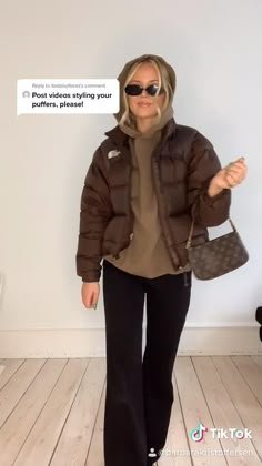8 Best Brown puffer jacket outfit ideas | puffer jacket outfit, brown  puffer jacket, jacket outfits - brown puffer jacket outfit