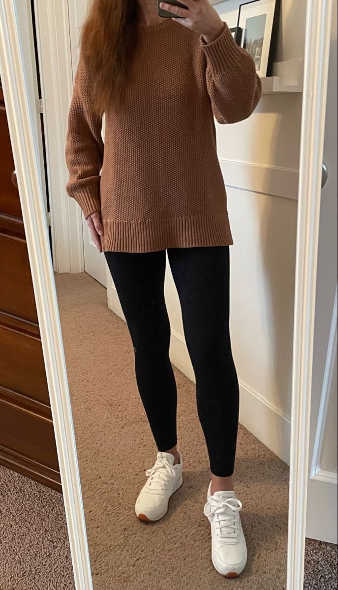 brown leggings outfit casual