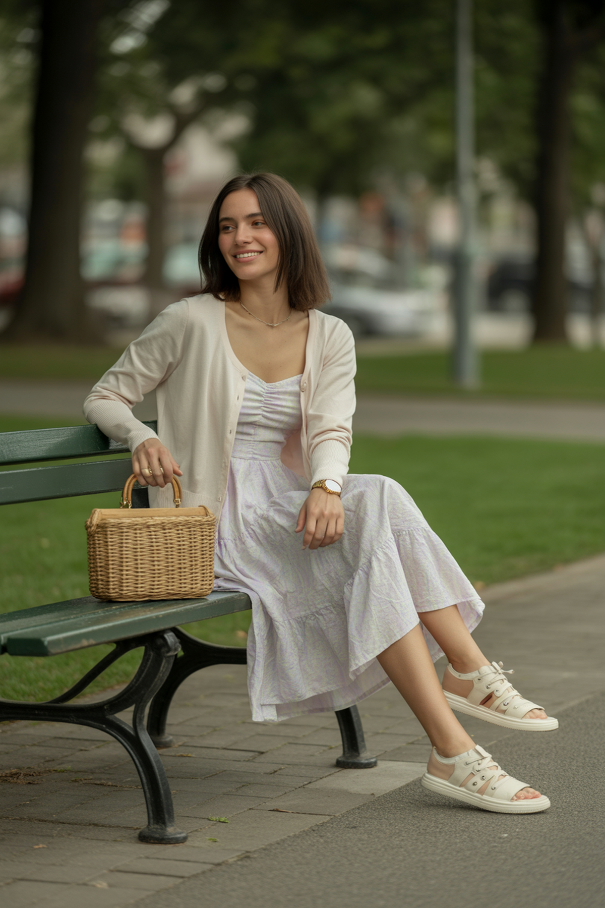Lightweight Cardigan Over a Sundress