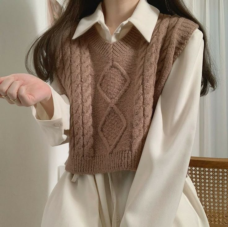༘ ➳┊ - brown sweater outfit
