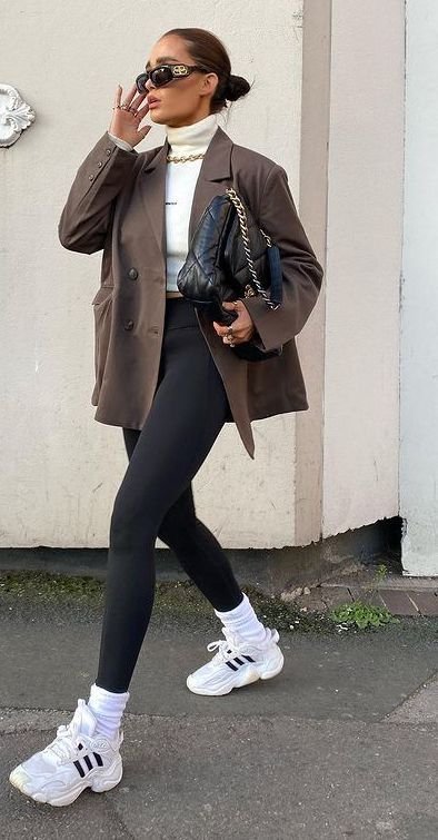 brown leggings outfit casual
