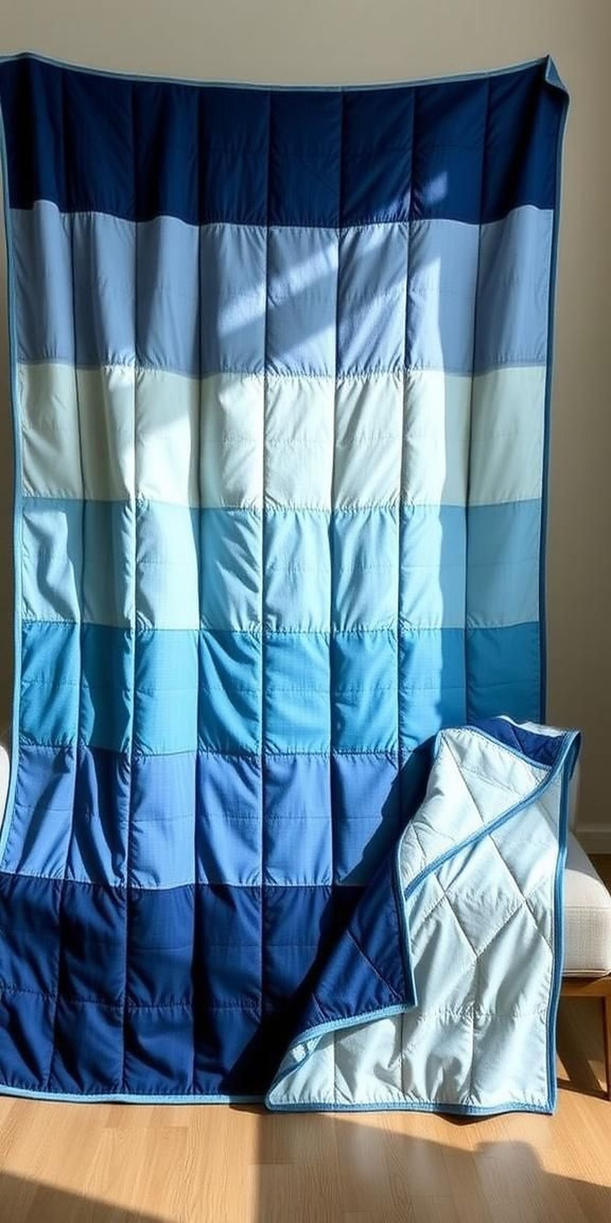 Patchwork Quilt with Ombre Color Fade