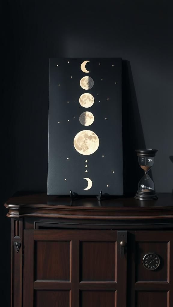 Lunar Phases Tile With Inlaid Moons