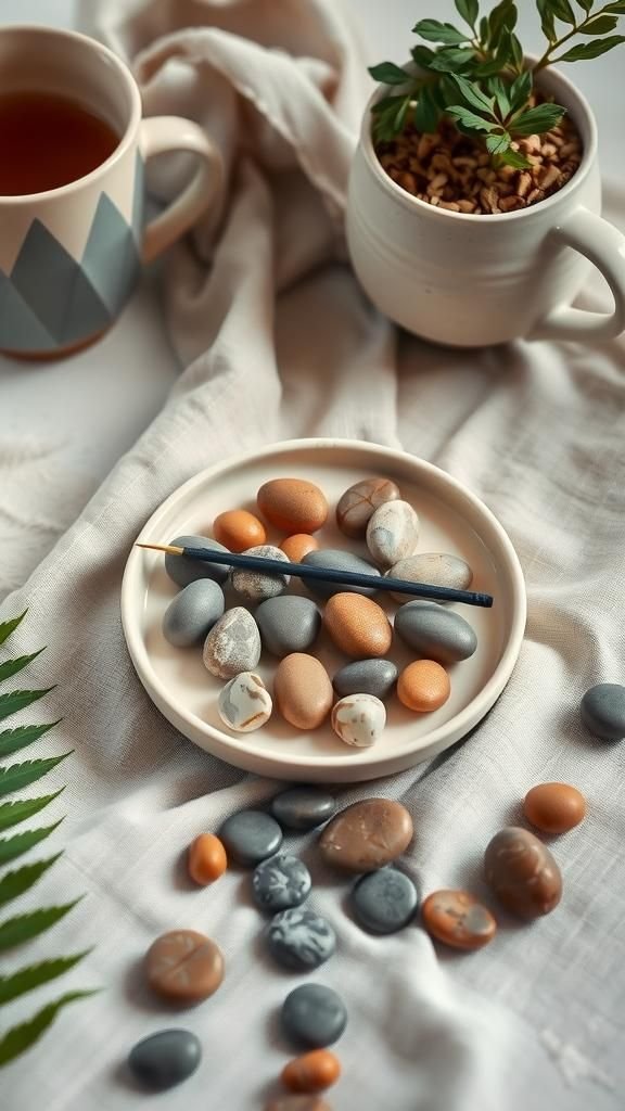 Pebble Riverbed Plate With Scatter Stones