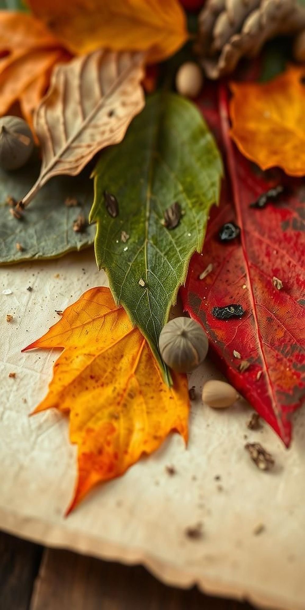 Leaf Collage Art With Mixed Fall Textures