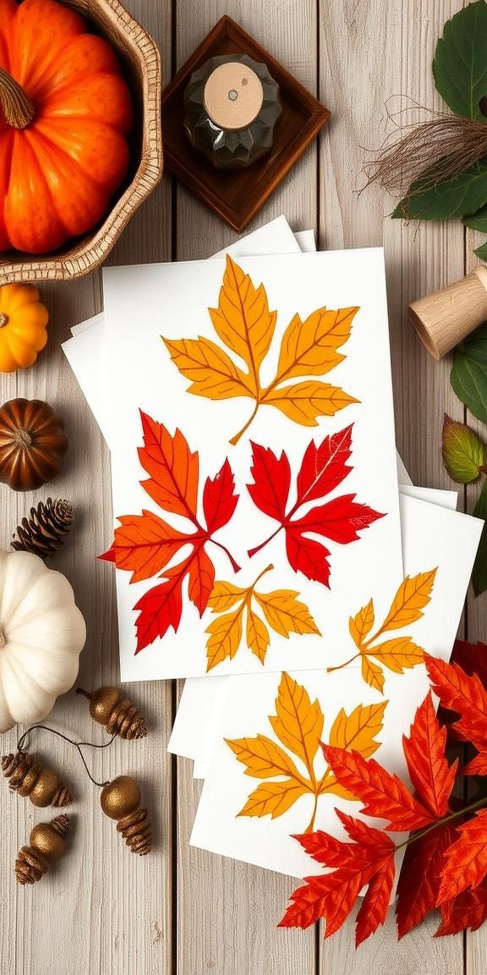 Leaf Stencils For Seasonal Card Making