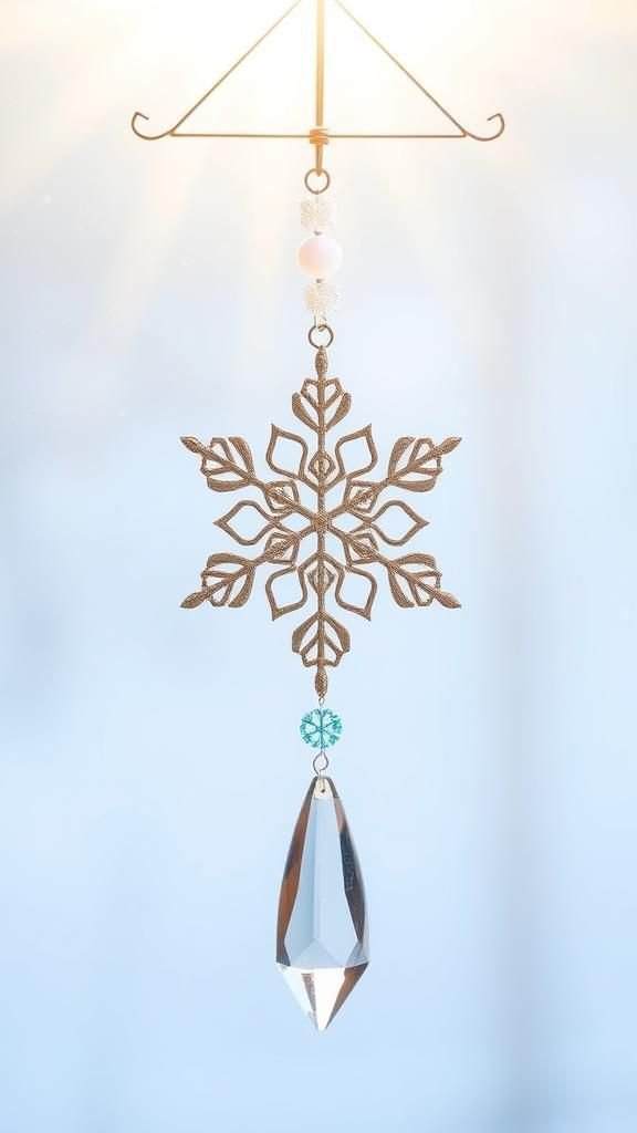 Frosted Snowflake Winter Light Hanger