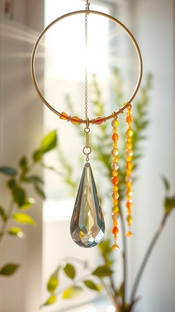 Rainbow Crystal Prism Cascade Hoop