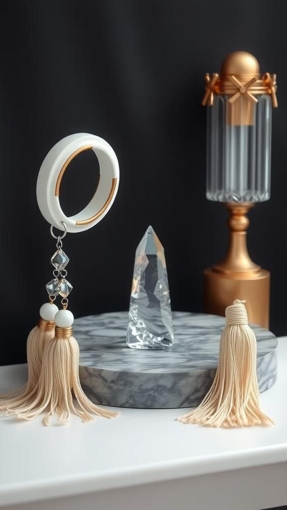 Gold Leaf Accents On A Glam Boho Ring