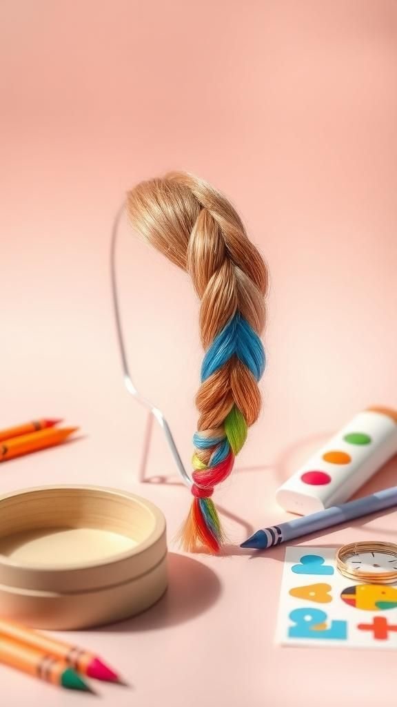 Kids’ Rainbow Jersey Braid With Gentle Stretch