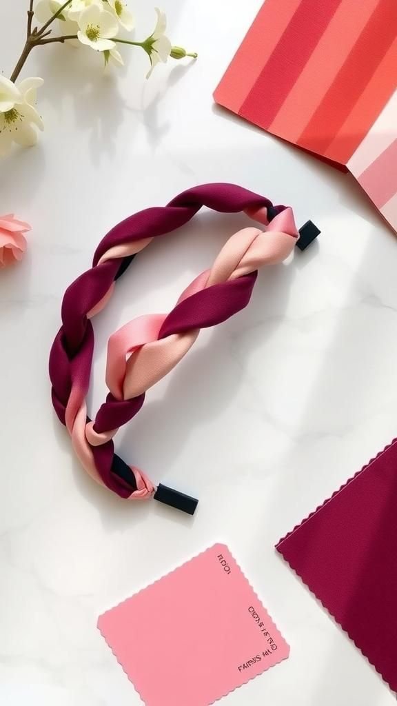 Ombre Jersey Braided Headband With Gradient Hues