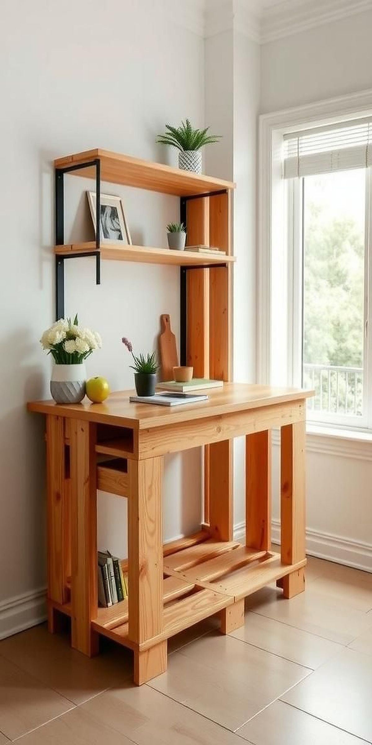 Compact Pallet Desk For Small Spaces