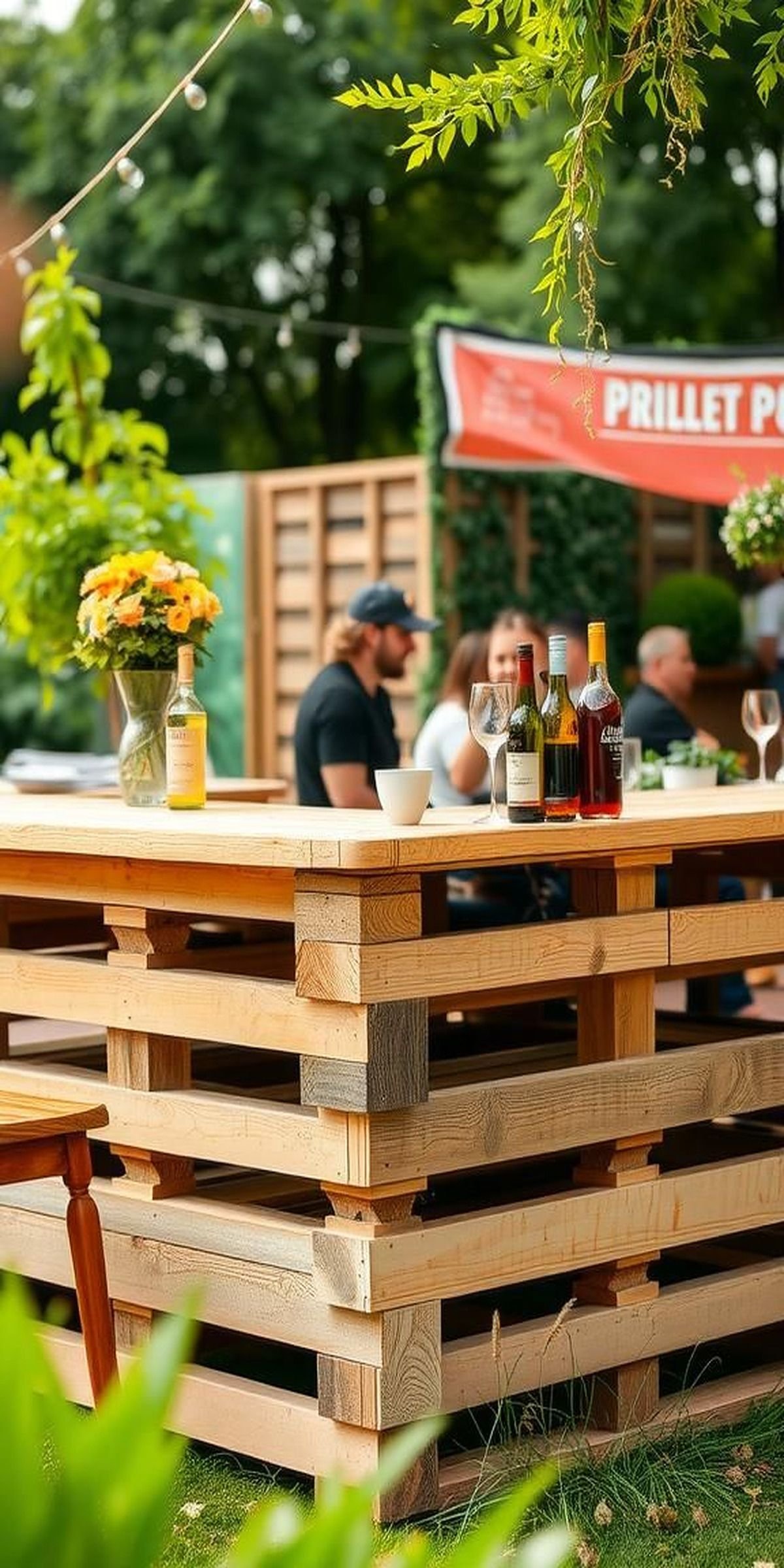 Outdoor Pallet Bar For Entertaining Guests