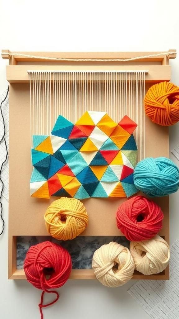 Geometric Triangle Mosaic Bold Color Pop Coasters