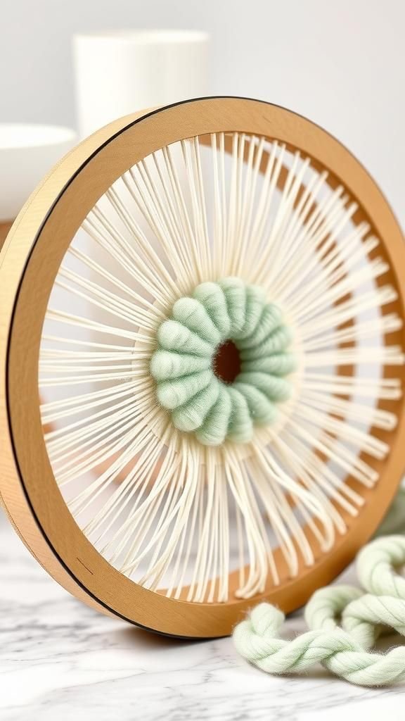 Round Loom Woven Coasters With Circular Charm