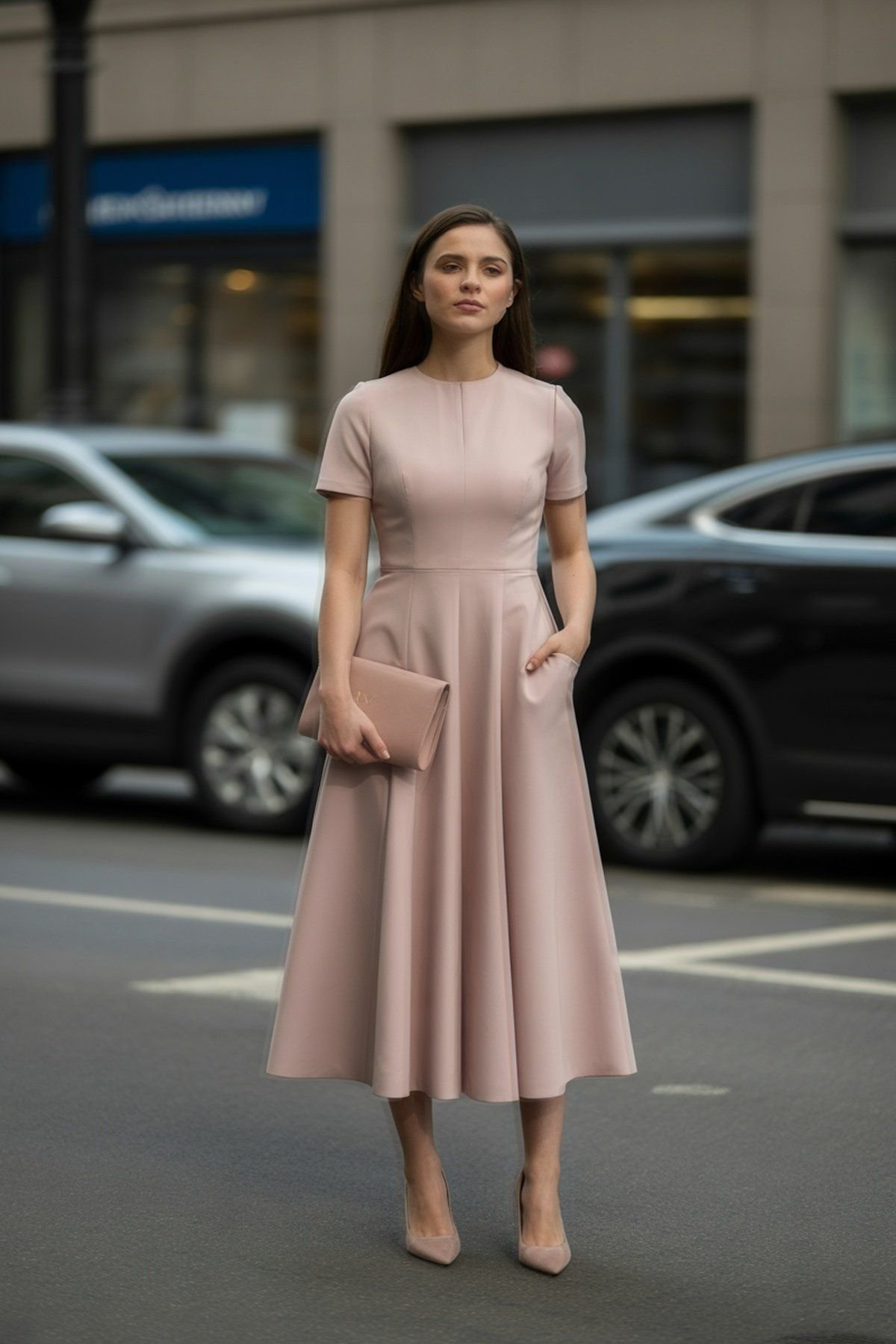 Monochrome Ensemble with Sleek Silhouette