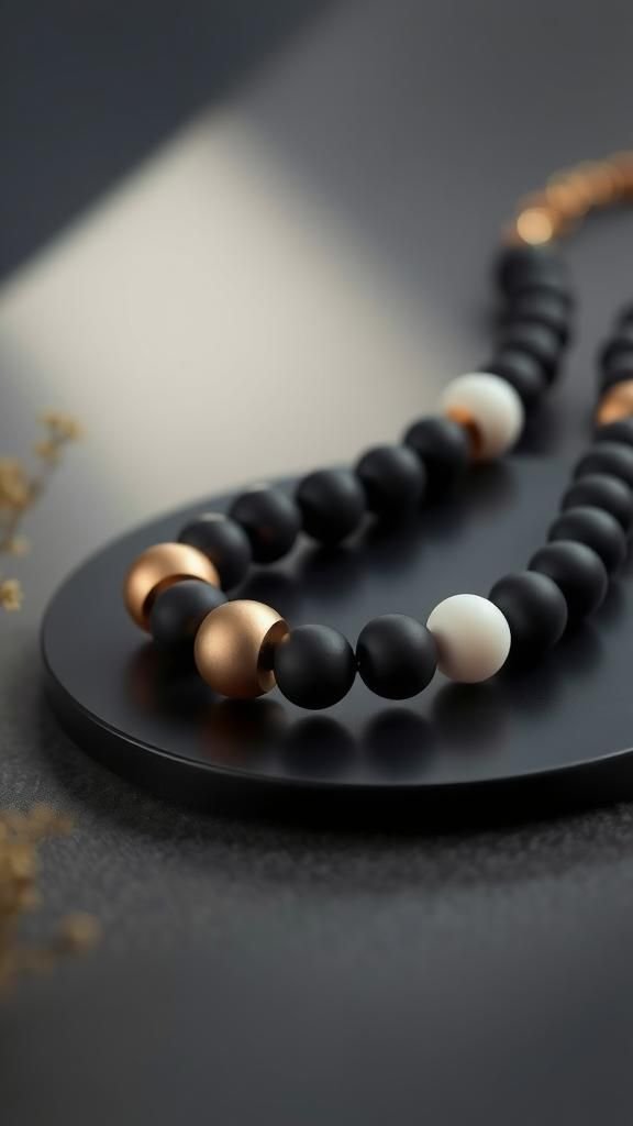 Minimal Black, White, And Brushed Gold Blocks