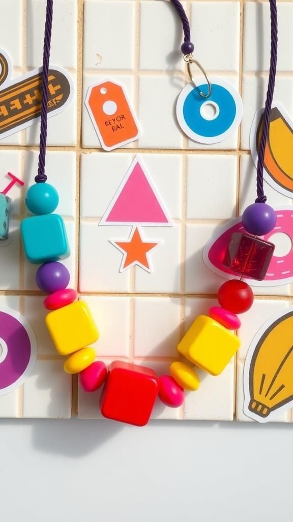 Retro Pop Blocks In Nineties Palette