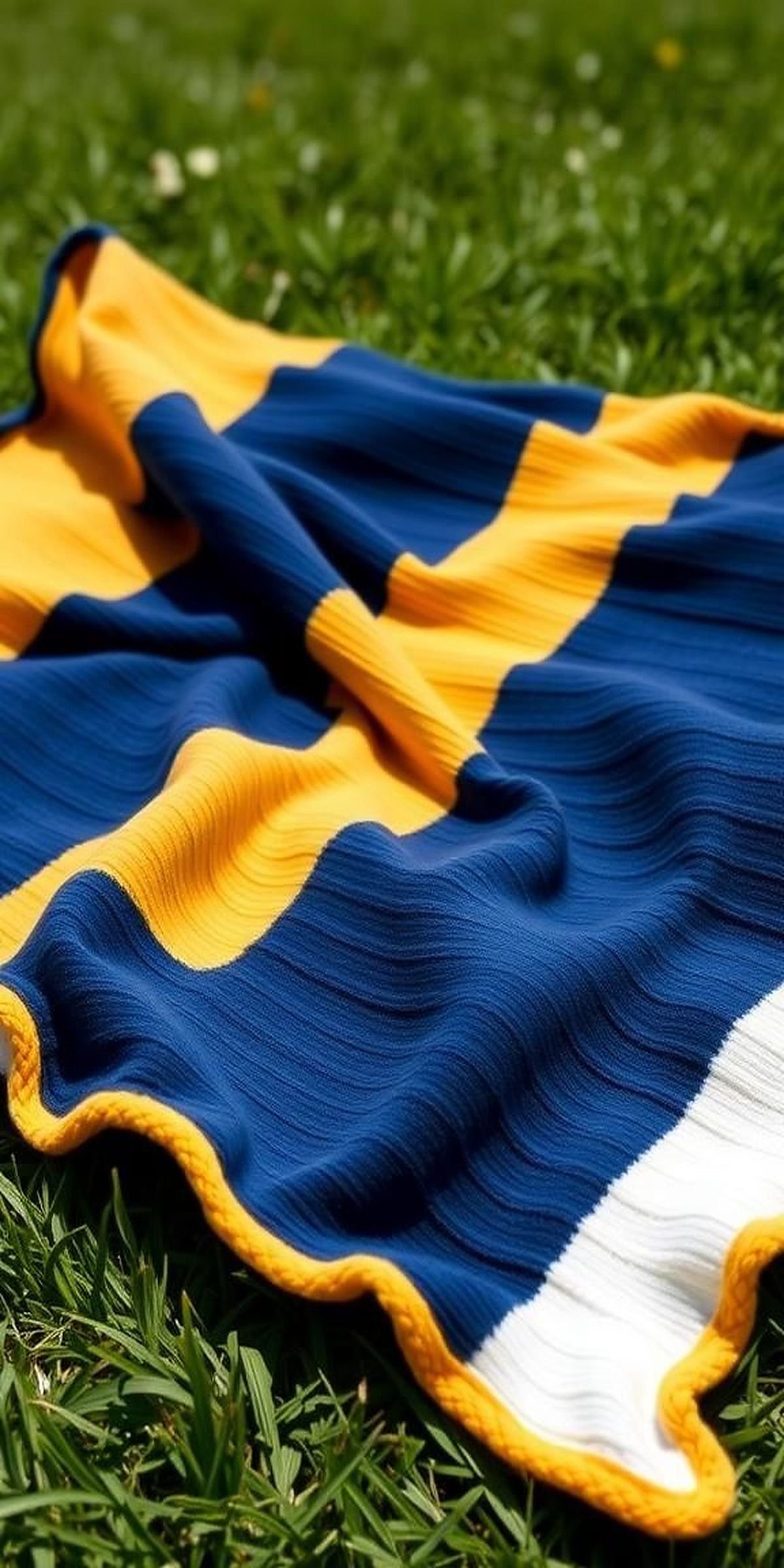 Striped Cozy Knit Blanket With Contrasting Colors