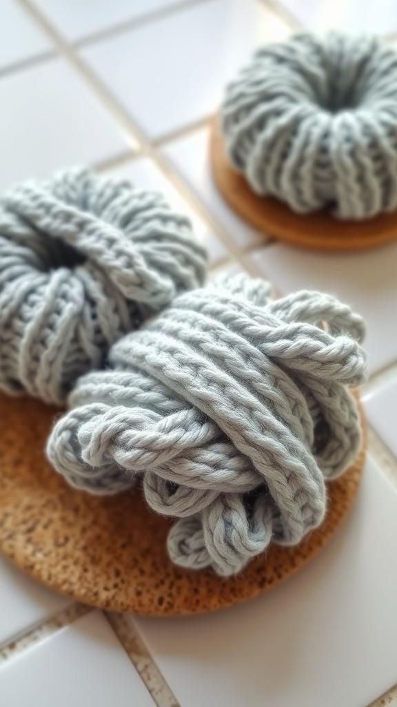 Ringed Rib Texture Round Cotton Facial Scrubbie