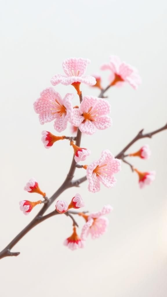 Cherry Blossom Branch With Gentle Petals