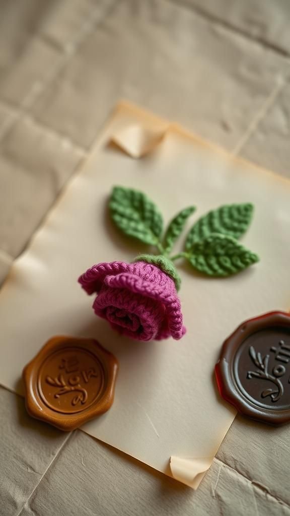 Rosebud And Leaf Pair For Minimal Touches