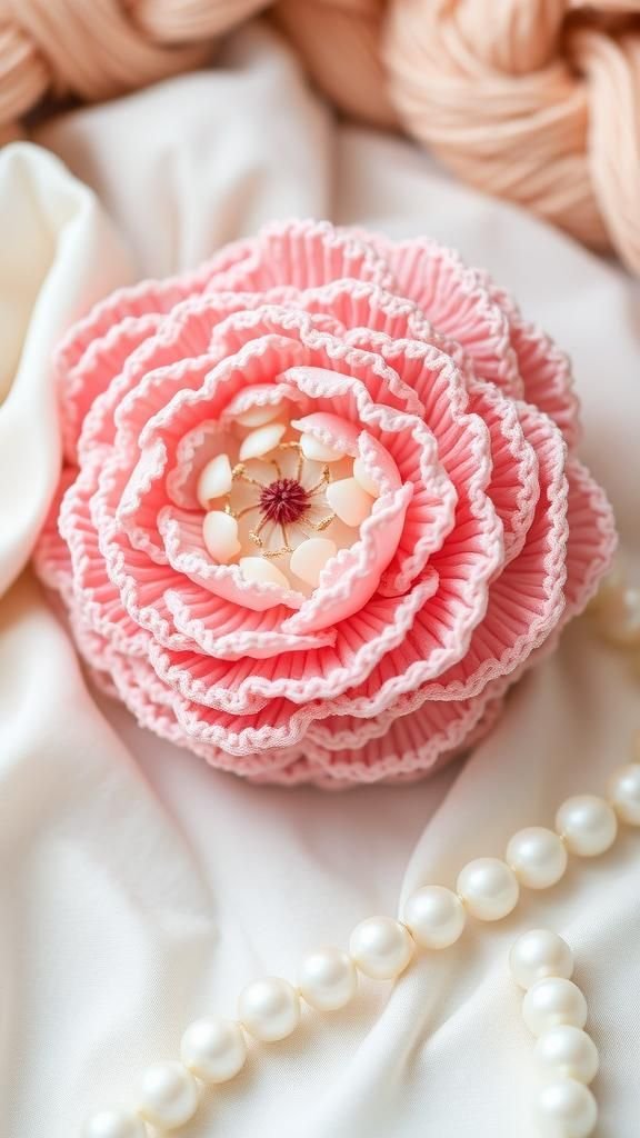 Ruffled Peony Bloom With Plush Dimension