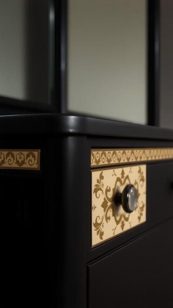 Art Deco Vanity Accents In Black And Gold