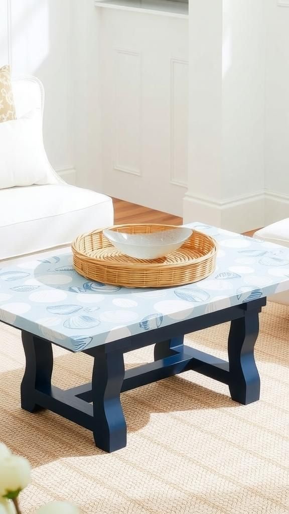 Coastal Blue Coffee Table Top Collage