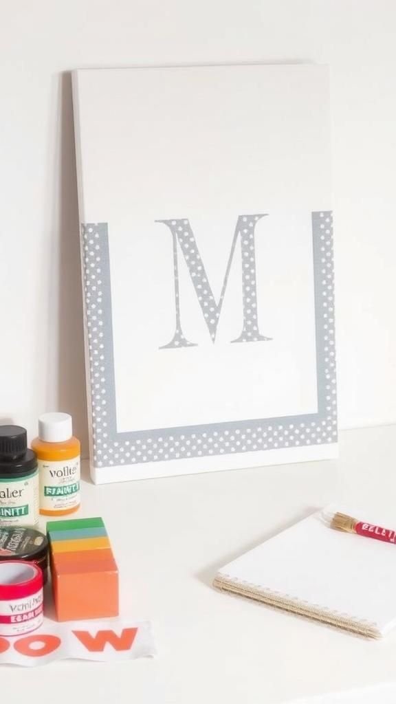 Bold Monogram With Patterned Borders