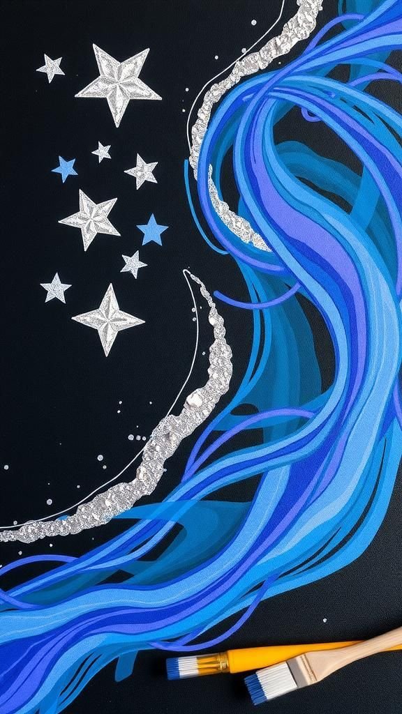 Cosmic Galaxy With Starry Tape Constellations