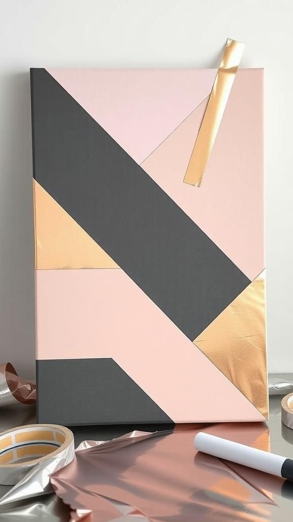 Metallic Foil Triangle Mosaic Canvas