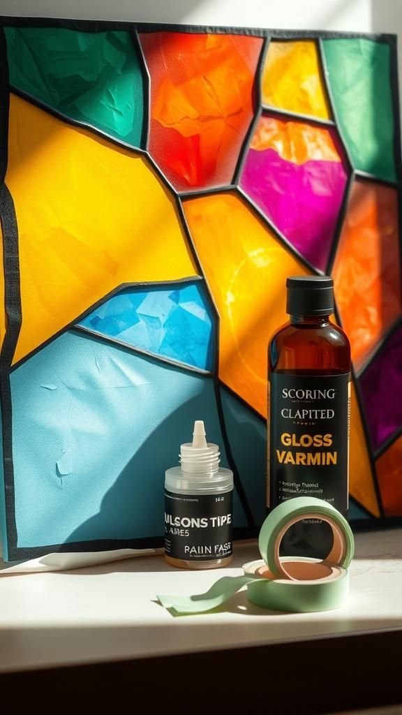 Stained Glass Effect With Black Tape Leading