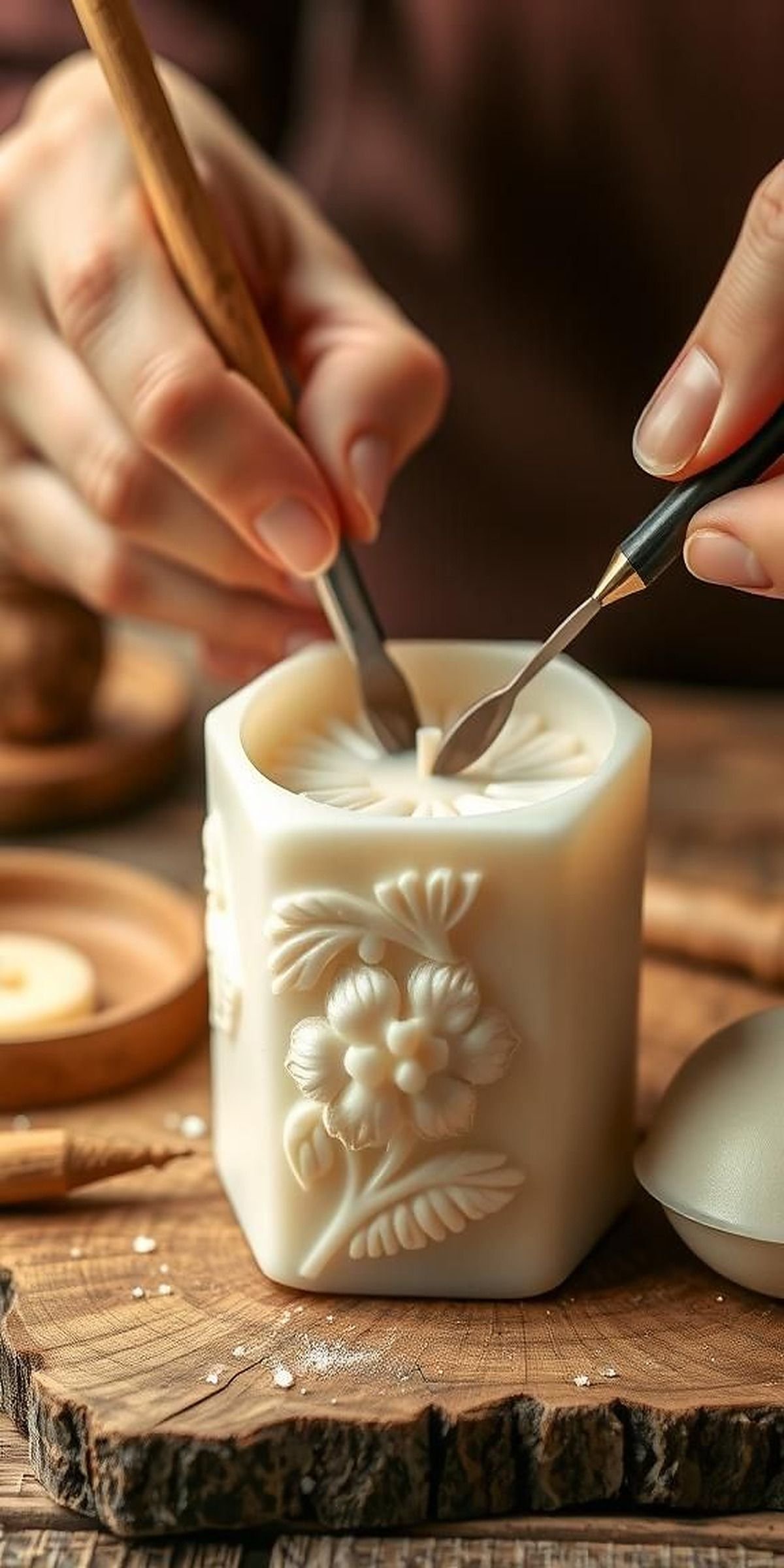 Creating Textured Candles With Carving Tools
