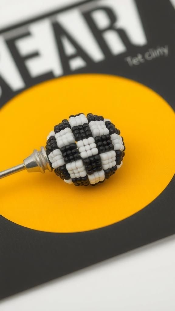Checkerboard Pop Art High-Contrast Brooch