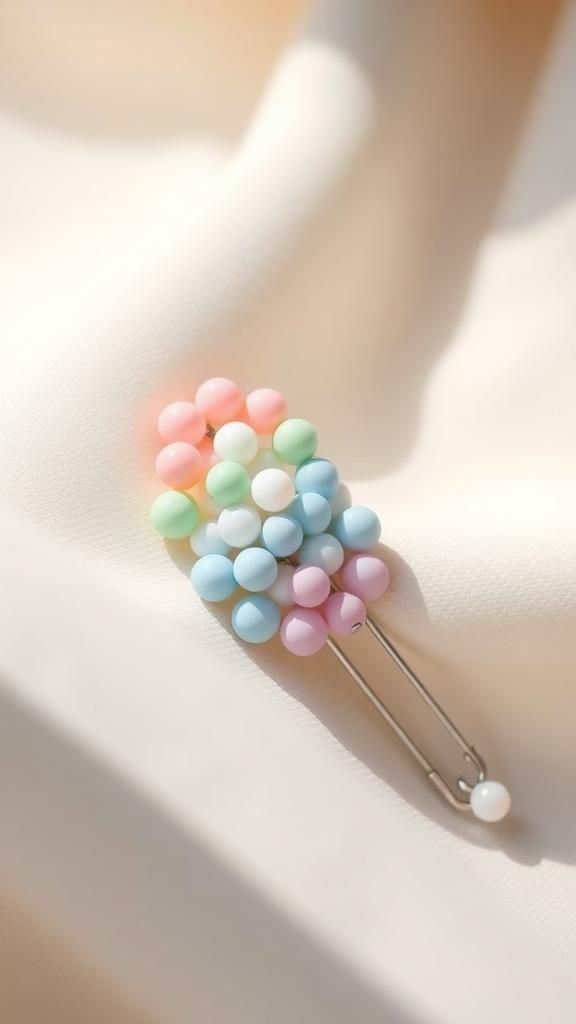 Pastel Ombre Cloud Fade Beaded Brooch
