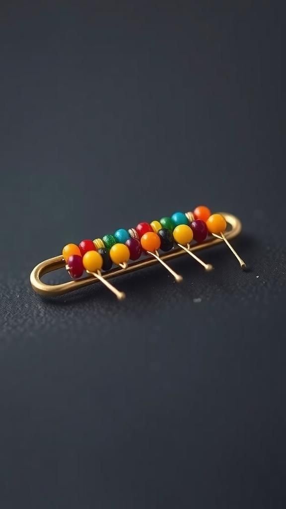 Rainbow Radiance Rows On A Kilt Pin