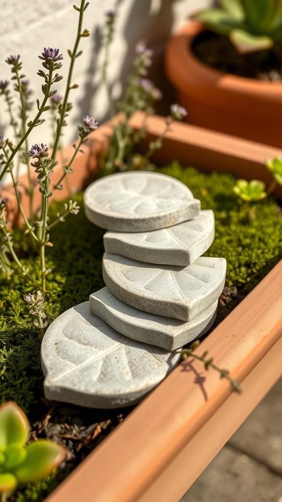 Giftable Mini Leaf Steppers For Fairy Gardens