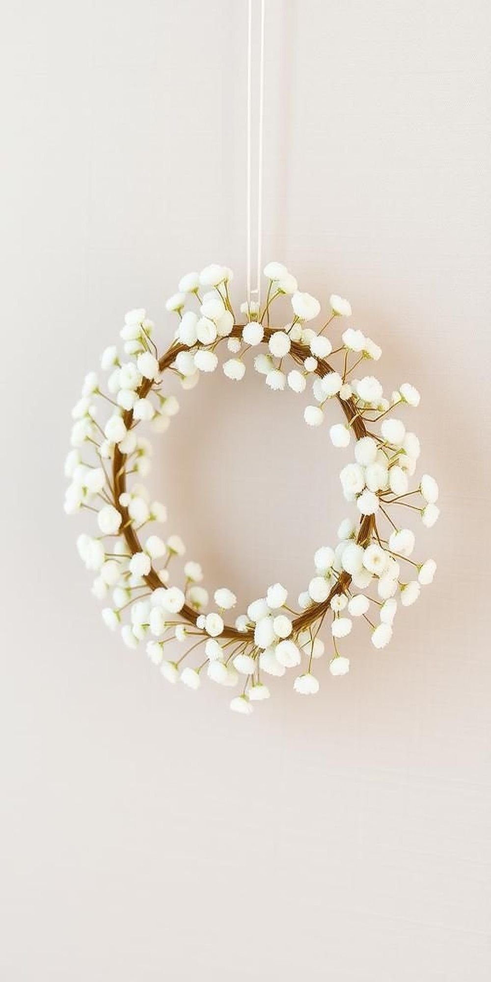 Elegant White Floral Wreath With Baby’s Breath