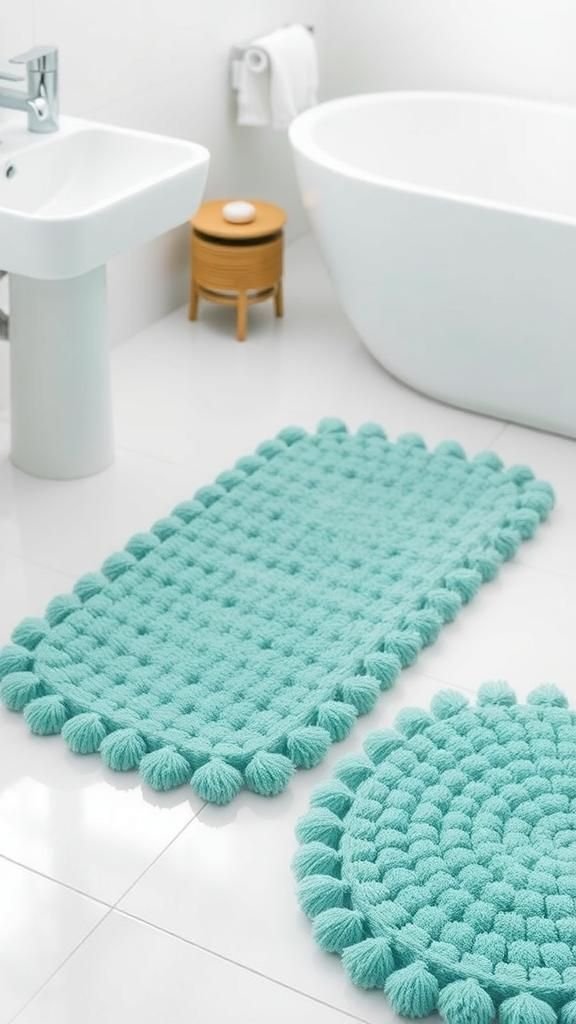 Non-Slip Pompom Bath Mat With Quick-Dry Fibers