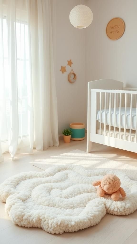 Pastel Cloud Pompom Rug For Dreamy Nurseries
