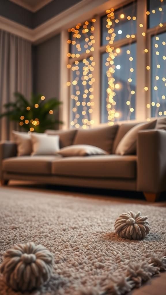 Sparkle-Thread Accent Pompom Rug For Festive Flair