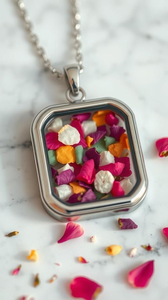 Rainbow Meadow Confetti In Clear Rectangle