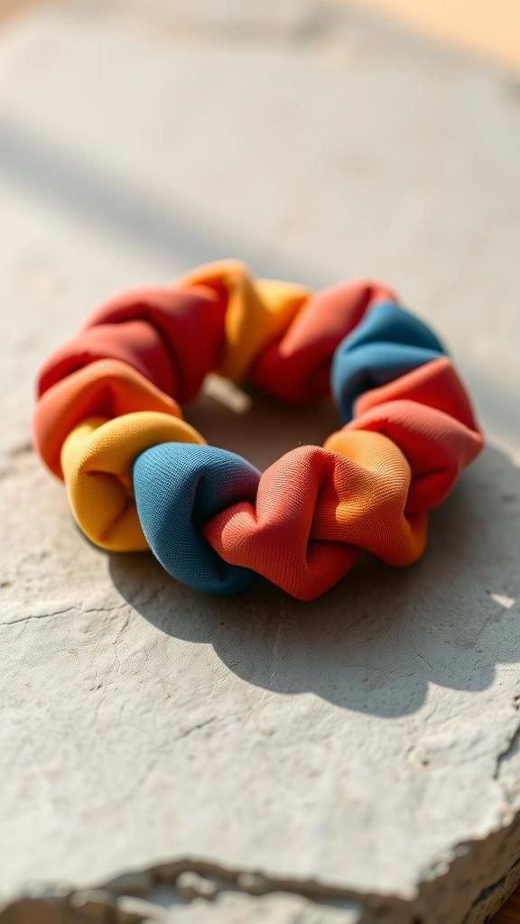 Braided Three-Strand Chunky Fabric Scrunchie