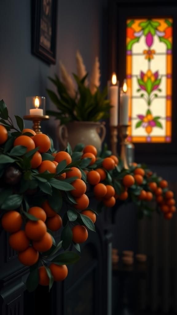 Blood Orange And Bay Festive Mantel Garland